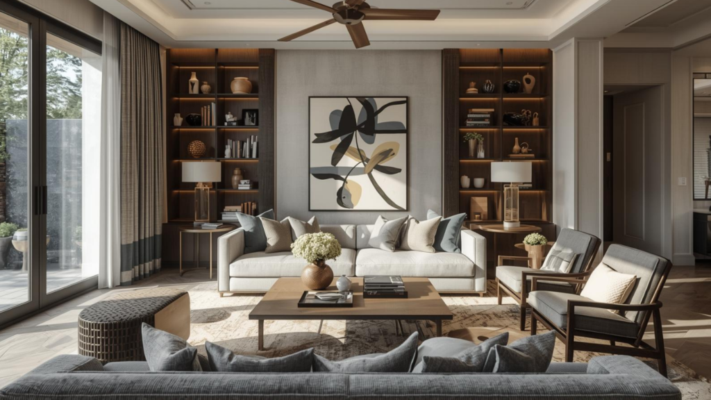 Luxury custom living room interior