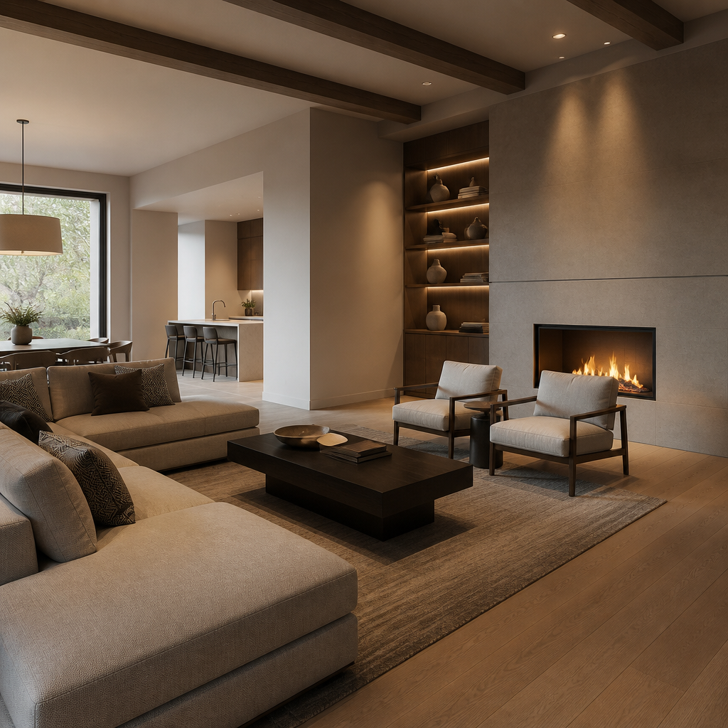 Lighting revealing texture across furniture materials