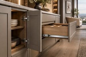 Premium custom cabinet with concealed hinges and drawer slides